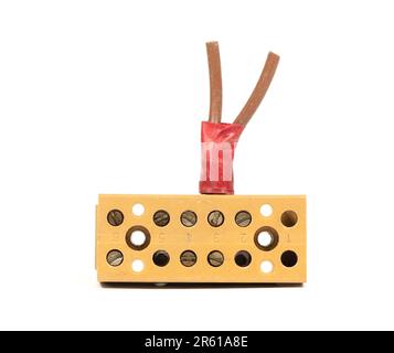 Electrical connector block, isolated on white background Stock Photo