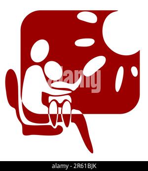 Symbol of sitting woman with child  in a transport. Stock Vector