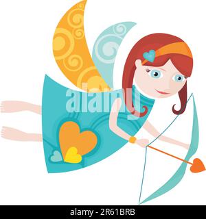 vector illustration of a cute angel Stock Vector