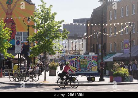 Lower Marsh is a street in the Waterloo neighbourhood of London, England Stock Photo