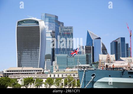 London, UK. 2nd June, 2023. View of London's financial district. (Credit Image: © Steve Taylor/SOPA Images via ZUMA Press Wire) EDITORIAL USAGE ONLY! Not for Commercial USAGE! Stock Photo