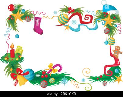 vector illustration of a  christmas frame Stock Vector