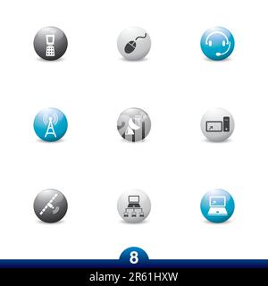 Communications icons from a series in my portfolio. Stock Vector