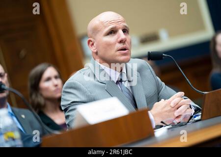 Washington, United States. 06th June, 2023. Homeland Security Branch Commander for New Jersey State Police Lt. Colonel Christopher DeMaise speaks during a House Committee on Energy and Commerce Subcommittee on Communications and Technology hearing on Am radio at the U.S. Capitol in Washington, DC on Tuesday, June 6, 2023. Photo by Bonnie Cash/UPI Credit: UPI/Alamy Live News Stock Photo