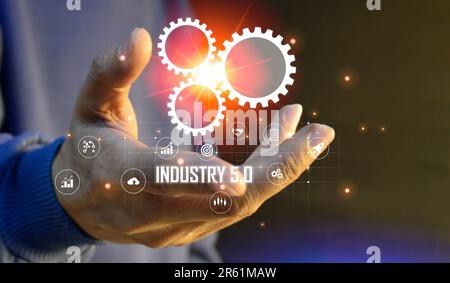 The concept of industrial development in the 5th generation Stock Photo