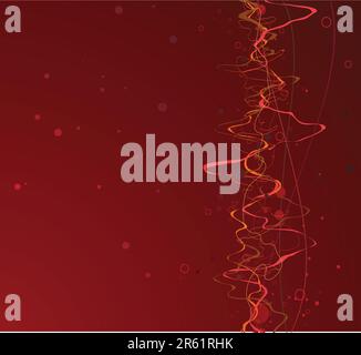 Red Abstract lines background: composition of curved lines - great for backgrounds, or layering over other images Stock Vector