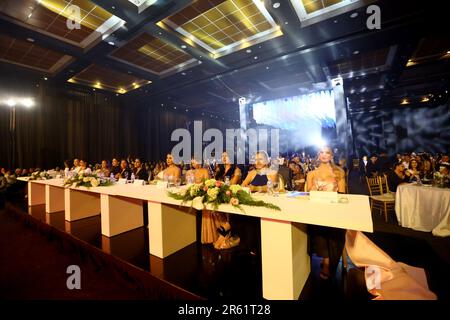 Valencia, Carabobo, Venezuela. 3rd June, 2023. June 03, 2023. The jury of the lady universe Carabobo beauty pageant, where three participants Lisbeth Charagua (Carabobo), Lily Mahmud (Miranda) and May Luz Corado (Trujillo) were chosen for the national pageant where the representative of Venezuela was chosen for the great universal pageant. This event was held at the facilities of the WTC Hesperia hotel, in the city of Valencia, Carabobo state. Photo: Juan Carlos Hernandez (Credit Image: © Juan Carlos Hernandez/ZUMA Press Wire) EDITORIAL USAGE ONLY! Not for Commercial USAGE! Stock Photo
