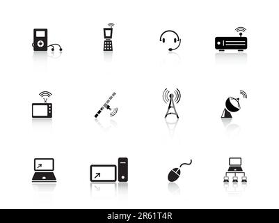 Media and communication  icon set from series in my portfolio. Stock Vector