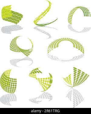Four abstract symbols. Can be used in logos or as design backgrounds. Stock Vector