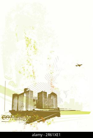 Urban retro abstract background, made in grunge style. Vector illustration Stock Vector