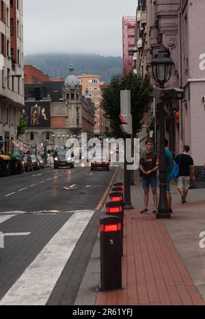 Bilbao, Spain - August 03, 2022: View of the street of Bilbao Stock Photo