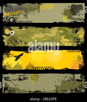 set of 4 grungy military banners Stock Vector