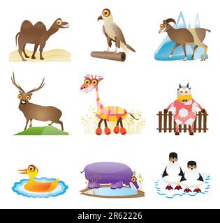 wild animal vector - cartoon series 2 Stock Vector