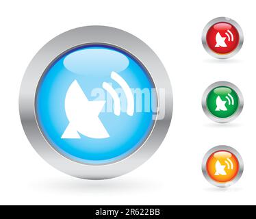 Glossy antenna button set.  More buttons in my portfolio Stock Vector