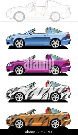 targa - part of my collections  of Car body style. Simple gradients only - no gradient mesh Stock Vector