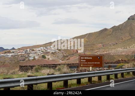 Parker, AZ - March 10, 2023: Sign for the Bill Williams River National Wildlife Refuge Stock Photo