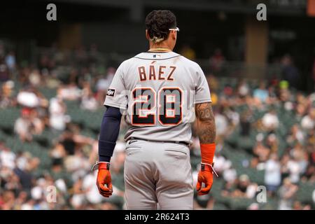 Detroit Tigers' Javier Baez poses for a photograph during a spring training  baseball photo day Friday, Feb. 24, 2023, in Lakeland, Fla. (AP Photo/David  J. Phillip Stock Photo - Alamy