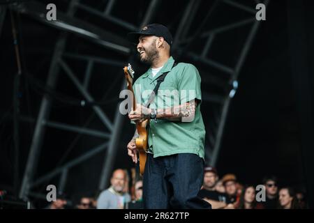 Kids in glass houses perform live at slam dunk festival north, leeds uk, 28th May 2023. Stock Photo