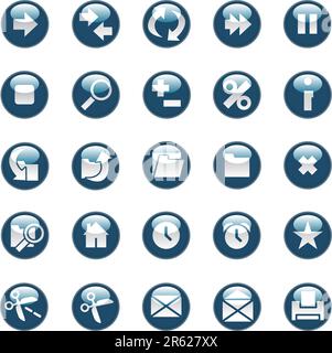 A set of common used web button (part 1) Stock Vector