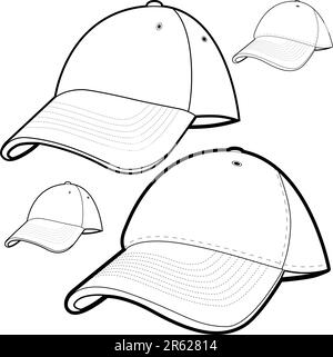Baseball cap set isolated on a white background. Stock Vector