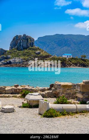 St. Stefanos Basilica Ruins and Kastri Island, Agios Stefanos Beach ...