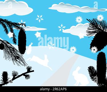 Christmas theme. Vector illustration with clipping mask. Stock Vector