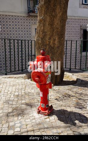 Fire hydrant in the older part of Lisbon Stock Photo