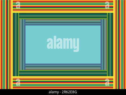 Vector frame including ethnic Australian motive with multicolored typical elements Stock Vector