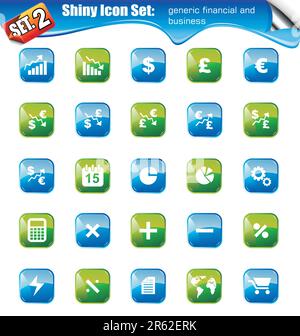 SET 2 - Shiny Icons: Generic IFinancial and Business Stock Vector