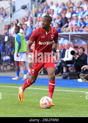 GENK - Michel Ange Balikwisha of Royal Antwerp FC during the Belgian Jupiler Pro League Championship Playoffs between KRC Genk - Royal Antwerp FC on June 4, 2023 in Genk, Belgium. AP | Dutch Height | GERRIT OF COLOGNE Stock Photo