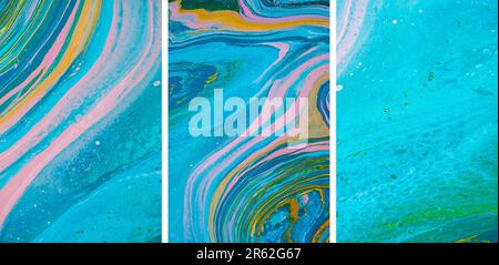 Modern fluid art painting. Abstract decorative marble texture. Stock Photo