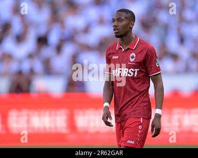 GENK - Michel Ange Balikwisha of Royal Antwerp FC during the Belgian Jupiler Pro League Championship Playoffs between KRC Genk - Royal Antwerp FC on June 4, 2023 in Genk, Belgium. AP | Dutch Height | GERRIT OF COLOGNE Stock Photo