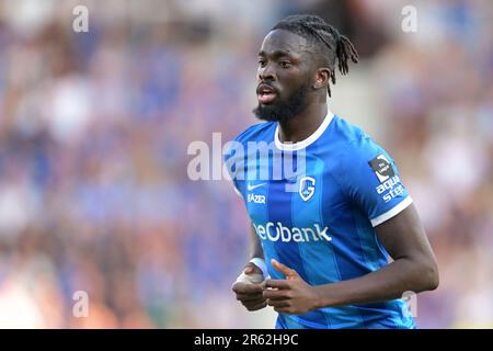 Tolu Arokodare of Genk in action with the ball during the Jupiler Pro ...