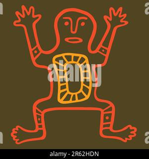 Vector Australian  native including ethnic motive with typical elements Stock Vector