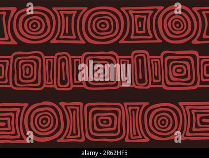 Vector pattern including ethnic Australian motive with multicolored typical elements Stock Vector