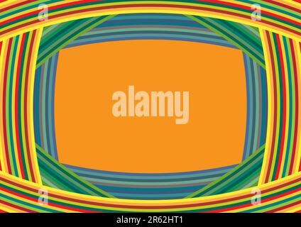 Vector frame including ethnic Australian motive with multicolored typical elements Stock Vector