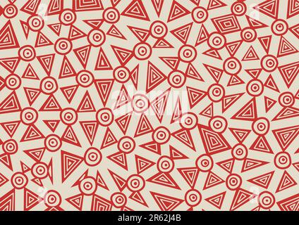 Vector pattern including ethnic Australian motive with multicolored typical elements Stock Vector