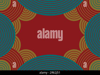 Vector frame including ethnic Australian motive with multicolored typical elements Stock Vector