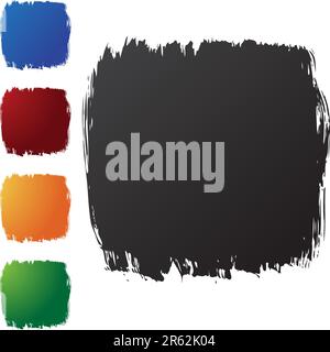 Square Brushstrokes isolated on a white background. Stock Vector