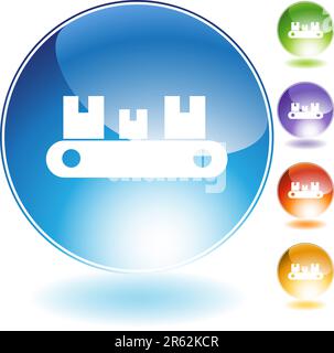 Conveyor belt icon isolated on a white background. Stock Vector