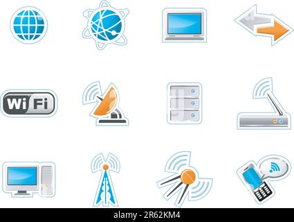 Wireless Technology icons - twelve computer icons Stock Vector Image ...