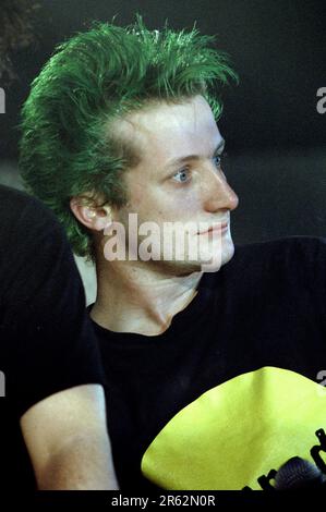 Milan Italy 1997-09-17 :Tré Cool drummer of Green Day during the Sonic TV show Stock Photo