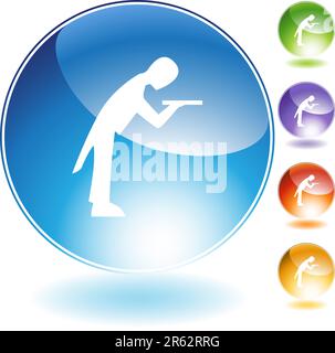 Butler icon isolated on a white background. Stock Vector
