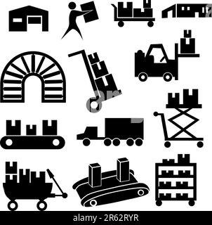 Lift truck with box isolated on white background vector illustration ...