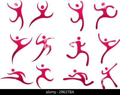 Abstract sportsmen figures pattern design. Stock Vector