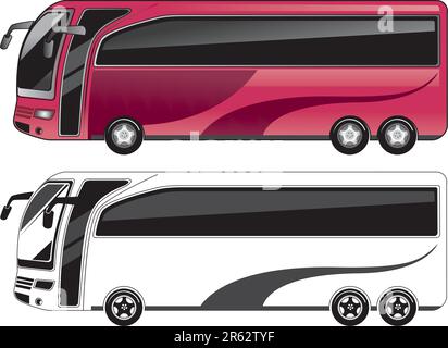 Two color Large-size bus pattern design Stock Vector Image & Art - Alamy