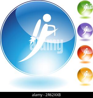 Jetpack man icon isolated on a white background. Stock Vector