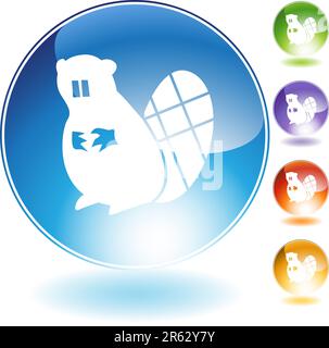 Beaver icon isolated on a white background. Stock Vector