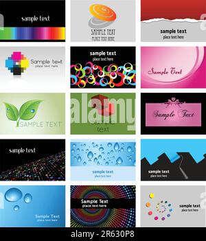 Large collection of various business card designs Stock Vector