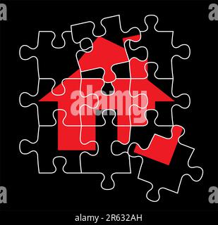 puzzle pieces, vector file very easy to edit, individual objects Stock Vector